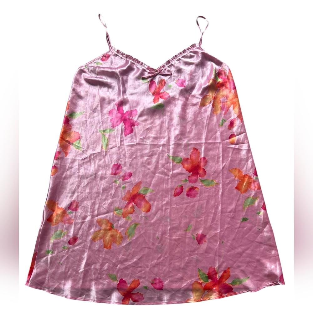 Morgan Taylor Pink Floral Satin Nightgown And Laces Robe Set Size 2X